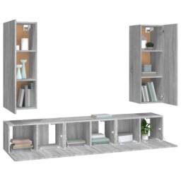 Berkfield Home 5 Piece TV Cabinet Set Grey Sonoma Engineered Wood - thumbnail 4