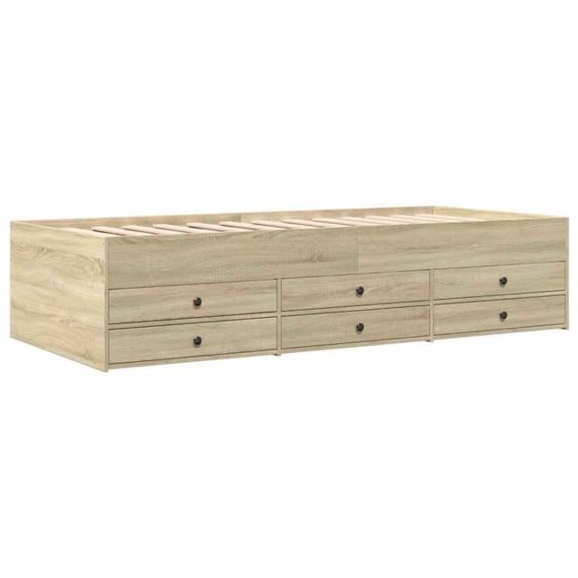 Berkfield Home Versatile Daybed with Drawers without Mattress Sonoma Oak 100x200 cm in Light Tan - image 1