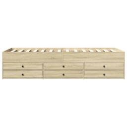 Berkfield Home Versatile Daybed with Drawers without Mattress Sonoma Oak 100x200 cm in Light Tan - thumbnail 4
