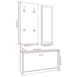 Berkfield Home 3-in-1 Shoe Cabinet Set Black Engineered Wood - thumbnail 9