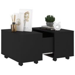 Berkfield Home Coffee Table Black 60x60x38 cm Engineered Wood - Size: 60 x 60 x 38 cm - thumbnail 4