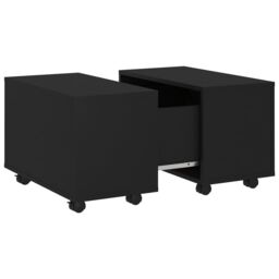 Berkfield Home Coffee Table Black 60x60x38 cm Engineered Wood - Size: 60 x 60 x 38 cm - thumbnail 2