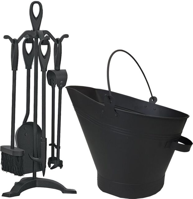 simpa Waterloo Bucket & 5 Piece Companion Set in Black - image 1