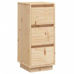 Berkfield Home Sideboard 32x34x75 cm Solid Wood Pine in Natural - Size: 32 x 34 x 75 cm - thumbnail 3