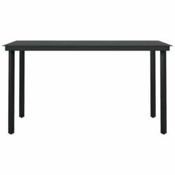Berkfield Home 5 Piece Garden Dining Set Black Poly Rattan Glass - thumbnail 7