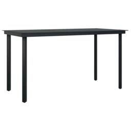 Berkfield Home 5 Piece Garden Dining Set Black Poly Rattan Glass - thumbnail 5