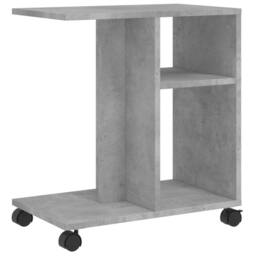 Berkfield Home Side Table with Wheels Concrete Grey 50x30x55 cm Engineered Wood - Size: 50 x 30 x 55 cm - thumbnail 7