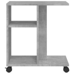 Berkfield Home Side Table with Wheels Concrete Grey 50x30x55 cm Engineered Wood - Size: 50 x 30 x 55 cm - thumbnail 5