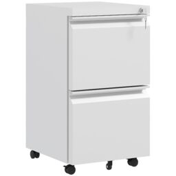VINSETTO 2-Drawer Filing Cabinet w/ Adjustable Hanging Bar Lockable File Cabinet in White - thumbnail 2