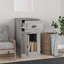 Berkfield Home Side Cabinet with Drawer Concrete Grey 40x50x75 cm Engineered Wood - Size: 40 x 50 x 75 cm - thumbnail 3