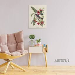 "Artery8 Birds of America Piping Flycatcher Audubon Canvas Wall Art in White - Size: W18"" x H24""" - thumbnail 3