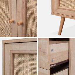 sweeek 150cm scandi-style wooden & cane effect sideboard in Beige - thumbnail 8