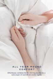 Snuggledown Retreat Hungarian Goose Down All Season 13.5 Tog (9+4.5 Tog) Duvet in White - Size: King - thumbnail 5