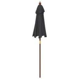 Berkfield Home Durable Garden Parasol with Wooden Pole Black 196x231 cm - thumbnail 5