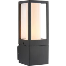 Loops 4 PACK Outdoor Box Lantern Wall Light - 7W LED GU10 - Textured Grey & Opal Pc - thumbnail 3