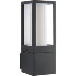 Loops 4 PACK Outdoor Box Lantern Wall Light - 7W LED GU10 - Textured Grey & Opal Pc - thumbnail 4