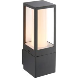 Loops 4 PACK Outdoor Box Lantern Wall Light - 7W LED GU10 - Textured Grey & Opal Pc - thumbnail 5