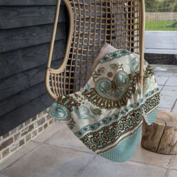 Benjamin Tate Design Egyptian Greek Roman Style Blanket in Natural - Size: 120 cm x 150 cm - thumbnail 4
