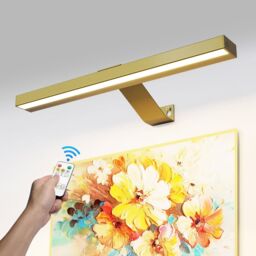 Harper Living Picture Light for Wall Gold, Rechargeable Wall Light Indoor, Dimmable & 3 Colour Temps in Gold