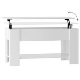 Berkfield Home Coffee Table High Gloss White 101x49x52 cm Engineered Wood - Size: 101 x 49 x 52 cm - thumbnail 6