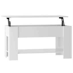 Berkfield Home Coffee Table High Gloss White 101x49x52 cm Engineered Wood - Size: 101 x 49 x 52 cm - thumbnail 2