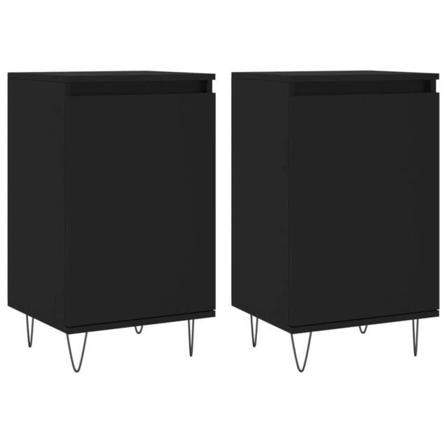 Berkfield Home Sideboards 2 pcs Black 40x35x70 cm Engineered Wood - Size: 40 x 35 x 70 cm - image 1