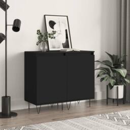 Berkfield Home Sideboards 2 pcs Black 40x35x70 cm Engineered Wood - Size: 40 x 35 x 70 cm - thumbnail 2