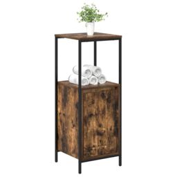 Berkfield Home Bathroom Cabinet with Shelves Smoked Oak 36x35x95 cm in Brown - Size: 36 x 35 x 95 cm - thumbnail 4