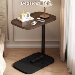 EONLION Black Walnut C-Shaped Compact Sofa Side End Table - Size: 100 cm - thumbnail 1