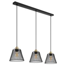 Netlighting Baku Bar Pendant Ceiling Light Matt Black 3x E27 - thumbnail 2