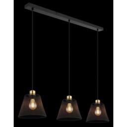Netlighting Baku Bar Pendant Ceiling Light Matt Black 3x E27 - thumbnail 5