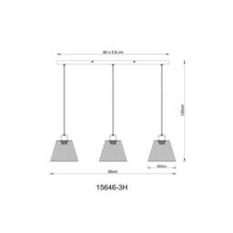 Netlighting Baku Bar Pendant Ceiling Light Matt Black 3x E27 - thumbnail 6