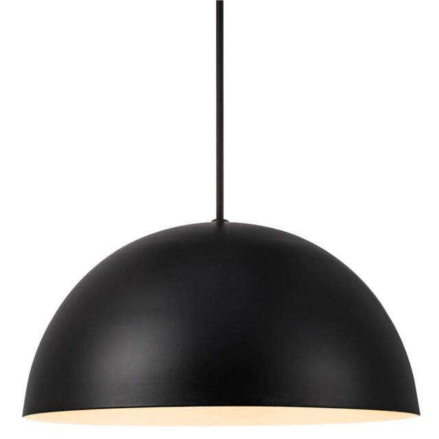 Nordlux Modern Indoor Pendant Light Black Metal E27 Dome Shade - Mains Powered, IP20 - image 1