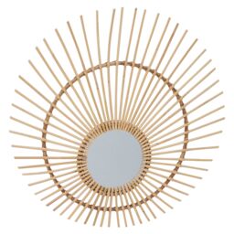 Orsina Rattan Wall Mirror, Wood Wall Mirror, Beaitiful Mirror in Wooden Frame, Rattan Wall Mirror in Natural - thumbnail 2