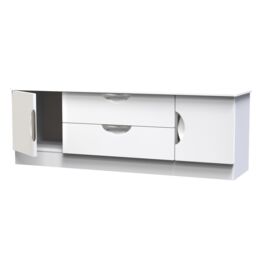 Ready Assembled 2 U Holborn 2 Door 2 Drawer Superwide TV Unit (Ready Assembled) in White - Size: Large - thumbnail 7