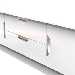 Ready Assembled 2 U Holborn 2 Door 2 Drawer Superwide TV Unit (Ready Assembled) in White - Size: Large - thumbnail 5