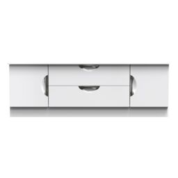 Ready Assembled 2 U Holborn 2 Door 2 Drawer Superwide TV Unit (Ready Assembled) in White - Size: Large - thumbnail 2