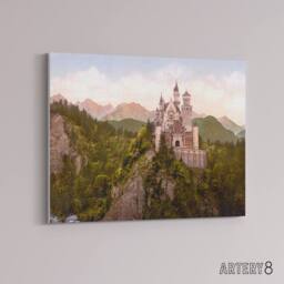 "Artery8 Neuschwanstein Castle Bavaria Canvas Wall Art Print - Size: W18"" x H24""" - thumbnail 2