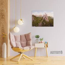 "Artery8 Neuschwanstein Castle Bavaria Canvas Wall Art Print - Size: W18"" x H24""" - thumbnail 3