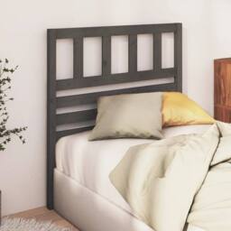 Berkfield Home Beautiful Bed Headboard Grey 81x4x100 cm Solid Wood Pine - Size: 81 x 4 x 100 cm - thumbnail 1