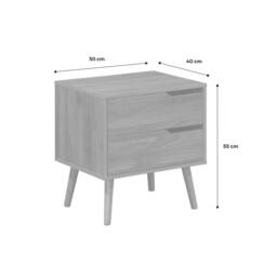 sweeek Walnut wood-effect bedside table in Dark Brown - thumbnail 5