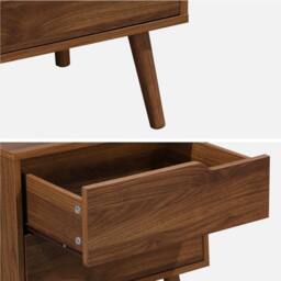 sweeek Walnut wood-effect bedside table in Dark Brown - thumbnail 4