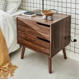 sweeek Walnut wood-effect bedside table in Dark Brown - thumbnail 6