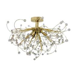 First Choice Lighting Set of 2 Burst - Polished Brass with Beaded Jewels Ceiling Lights in Gold - thumbnail 2