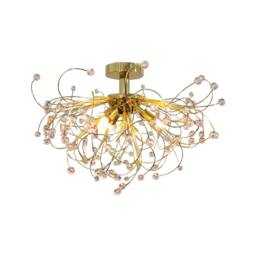 First Choice Lighting Set of 2 Burst - Polished Brass with Beaded Jewels Ceiling Lights in Gold - thumbnail 4