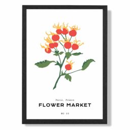 ARTZE Orange Rosehip Plant Flower Market Simplicity Framed Print SIZE: A4 with Black Frame - thumbnail 1