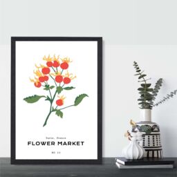ARTZE Orange Rosehip Plant Flower Market Simplicity Framed Print SIZE: A4 with Black Frame - thumbnail 2