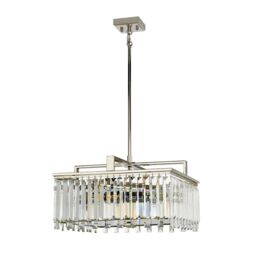 Loops 4 Bulb Chandelier LIght Cut Glass Crystals Highly Polished Nickel LED E27 60W in Metallics - thumbnail 2