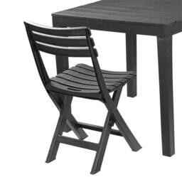 Nordara Collapsible Outdoor Folding Garden Chair Camping Patio Pool in Grey - thumbnail 3