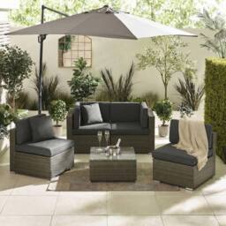 FurnitureboxUK Orlando Rattan Garden Coffee Table with Central Ice Bucket in Grey - thumbnail 4